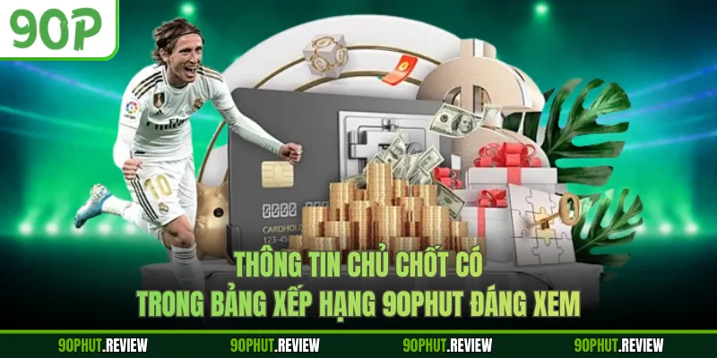 Thông tin chủ chốt có trong bảng xếp hạng 90Phut 